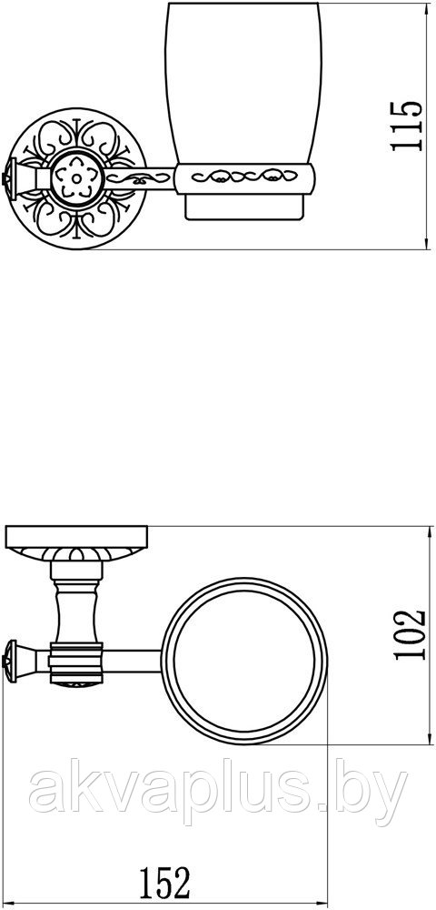 Стакан керамический с настенным держателем бронза Savol S-005858C - фото 2 - id-p49455658