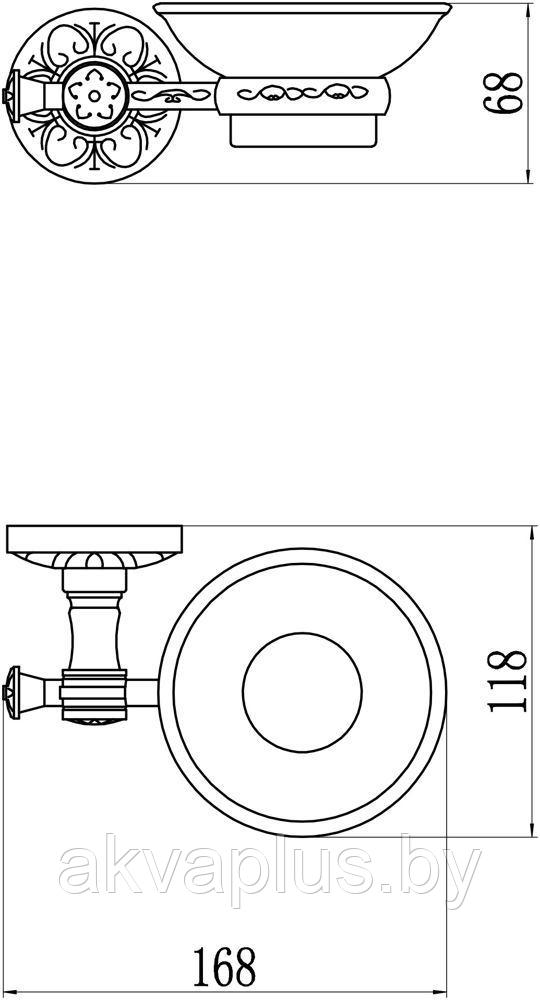 Мыльница керамическая с настенным держателем бронза Savol S-005859 - фото 2 - id-p66826874