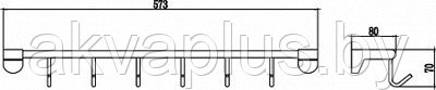 Планка с 6 крючками Savol хром S-007376 - фото 2 - id-p49455627