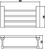 Полка для полотенец 40 см Savol хром S-407344, фото 2