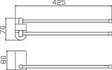 Полотенцедержатель рога 2-й с одним креп. Savol хром S-007396, фото 2