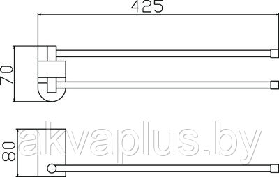 Полотенцедержатель рога 2-й с одним креп. Savol хром S-007396 - фото 2 - id-p49455618