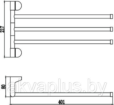 Полотенцедержатель рога 3-е Savol хром S-007303 - фото 2 - id-p49455620