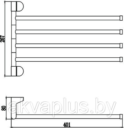 Полотенцедержатель рога 4-е Savol хром S-007304 - фото 2 - id-p49455619