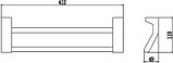 Полотенцедержатель двойной 40 см Savol хром S-407348, фото 2