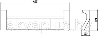 Полотенцедержатель двойной 40 см Savol хром S-407348 - фото 2 - id-p66826842