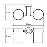 Стакан двойной для зубной щетки и пасты Wasserkraft Donau K-9428D, фото 2