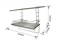Сушилка для тарелок с пластиковым поддоном малая подвесная на релинг
