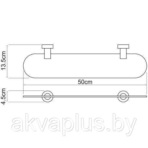 Полка стеклянная WasserKraft DONAU К-9424 - фото 2 - id-p49455397