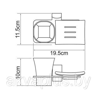 Держатель для мыльницы и стакана Wasserkraft Exter K-5226 - фото 2 - id-p96371058