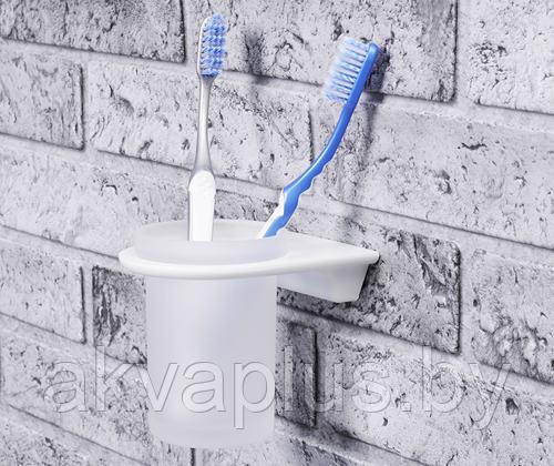 Стакан для зубных щеток стеклянный WasserKraft Kammel K-8328WHITE