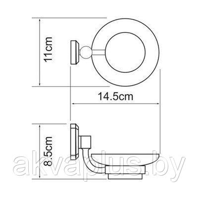 Мыльница стеклянная к стене Wasserkraft Oder K-3029 - фото 2 - id-p49455450