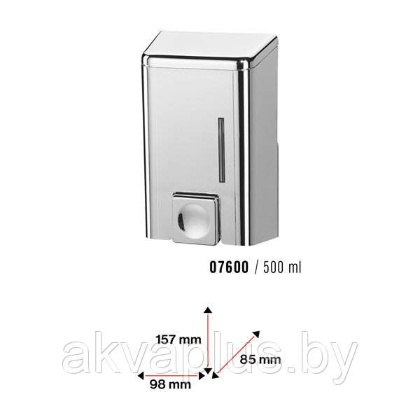 Дозатор для жидкого мыла к стене BISK 500 мл хромированный (тип А) - фото 2 - id-p49455729