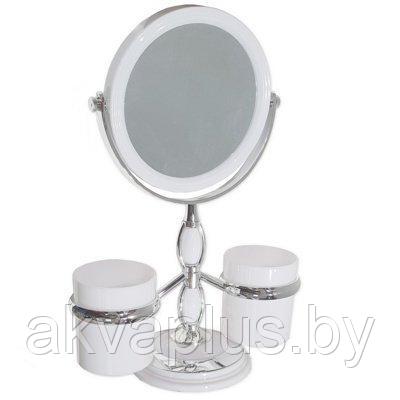 Зеркало косметическое настольное с двумя стаканами САНАКС 75275 - фото 1 - id-p66827058
