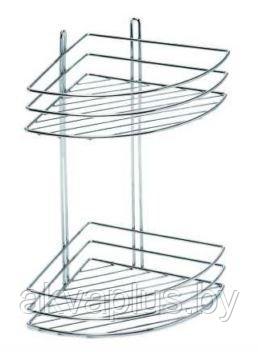 Полка в ванную угловая двойная полукруг высокая 4894-2