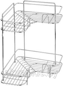 Полка металлическая угловая 2-х ярусная Г-образная FORA Corsa KOR-483