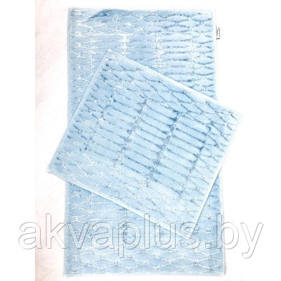 Коврик для ванной 2-й комплект Zalel (цвет голубой) - фото 2 - id-p96371162