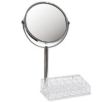 Зеркало косметическое настольное с подставкой для макияжных принадлежностей САНАКС 75273