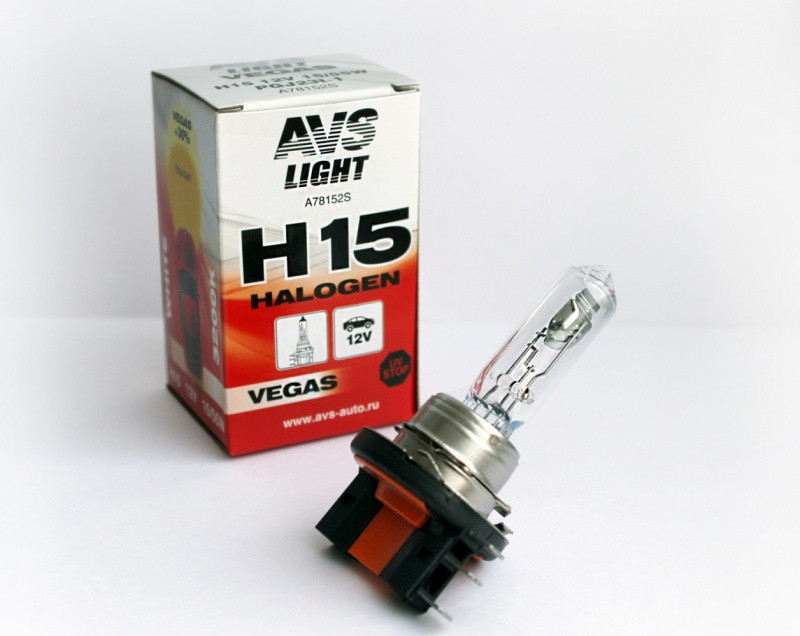 Автомобильная галогенная лампа AVS Vegas H15.12V.15/55W.1шт.