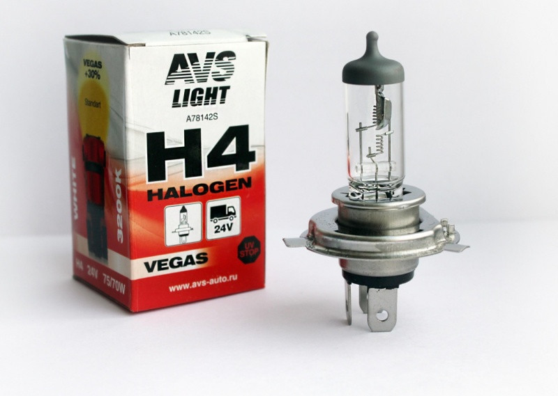 Автомобильная галогенная лампа AVS Vegas H4.24V.75/70W.1шт. - фото 1 - id-p117738801