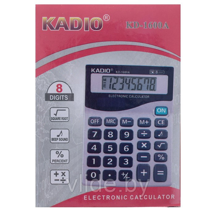 Калькулятор настольный, 8-разрядный, 1600A, двойное питание - фото 6 - id-p141291430
