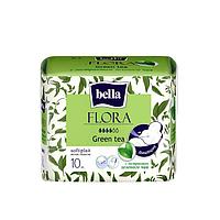 Прокладки женские гигиенические bella FLORA Green tea с экстрактом зеленого чая 10 шт. 5181056