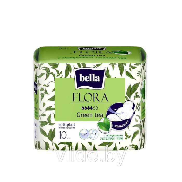 Прокладки женские гигиенические bella FLORA Green tea с экстрактом зеленого чая 10 шт. 5181056 - фото 1 - id-p141291463
