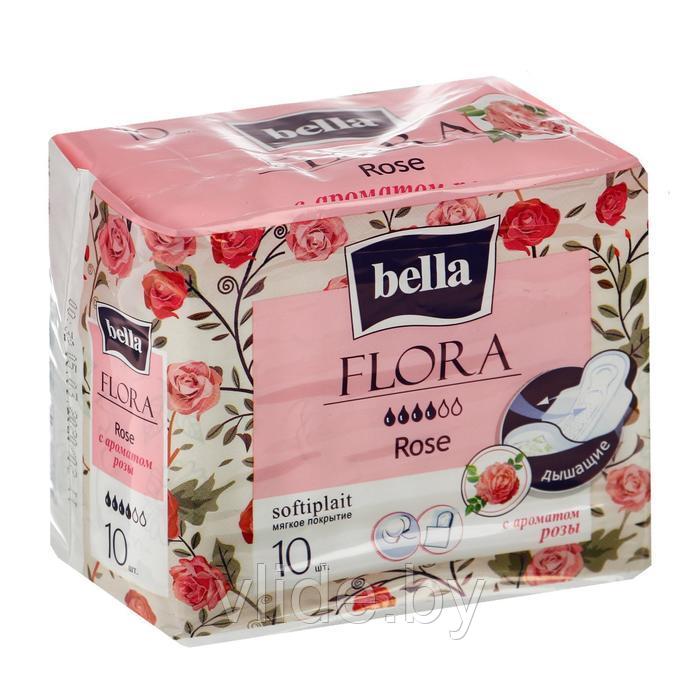 Прокладки женские гигиенические bella FLORA Rose "bella" с ароматом розы 10 шт. - фото 2 - id-p141291464