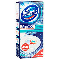 Стикер для очищения унитаза Domestos Attax «Морская свежесть», 3 шт. по 10 г