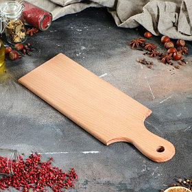 Доска разделочная, прямоугольная с ручкой, 37 х 12 см, цельный массив бука