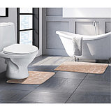 Набор ковриков для ванны и туалета «Камни», объёмные, 2 шт: 40×50, 50×80 см, цвет бежевый, фото 8