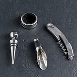 Набор для вина «Кьянти», 4 прибора: кольцо, штопор, каплеуловитель, пробка, фото 6