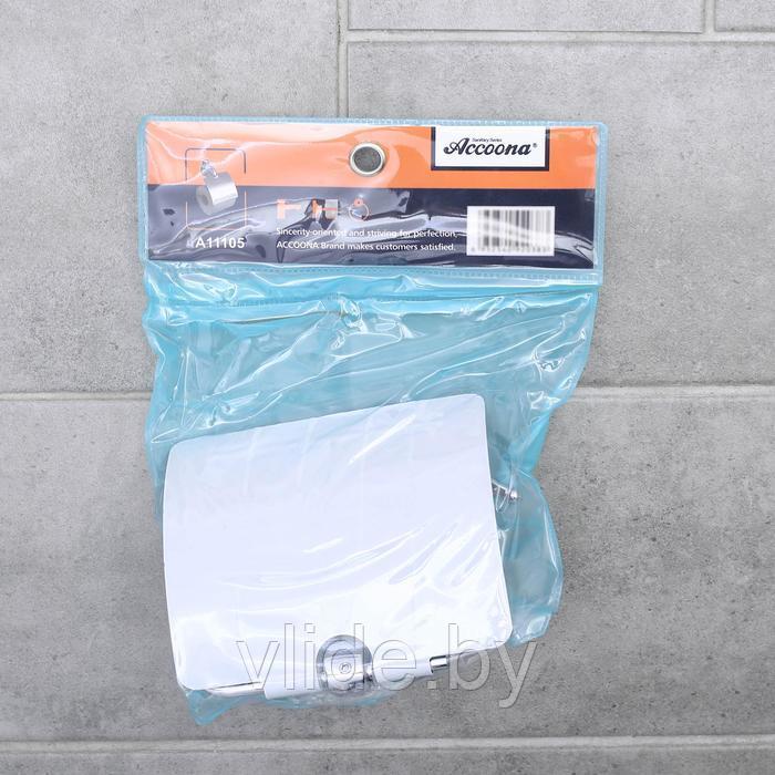 Держатель для туалетной бумаги с крышкой "Accoona A11105", цвет хром - фото 8 - id-p141295848