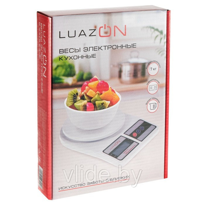 Весы кухонные LuazON LVK-704, электронные, до 7 кг, белые - фото 8 - id-p141291814