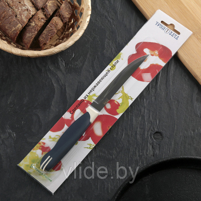 Нож кухонный «Мультиколор» для овощей, лезвие 11 см, с пластмассовой ручкой - фото 2 - id-p141291836