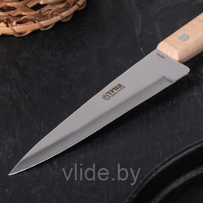 Нож кухонный «Универсал» поварской, лезвие 12,8 см, с деревянной ручкой - фото 2 - id-p141291837