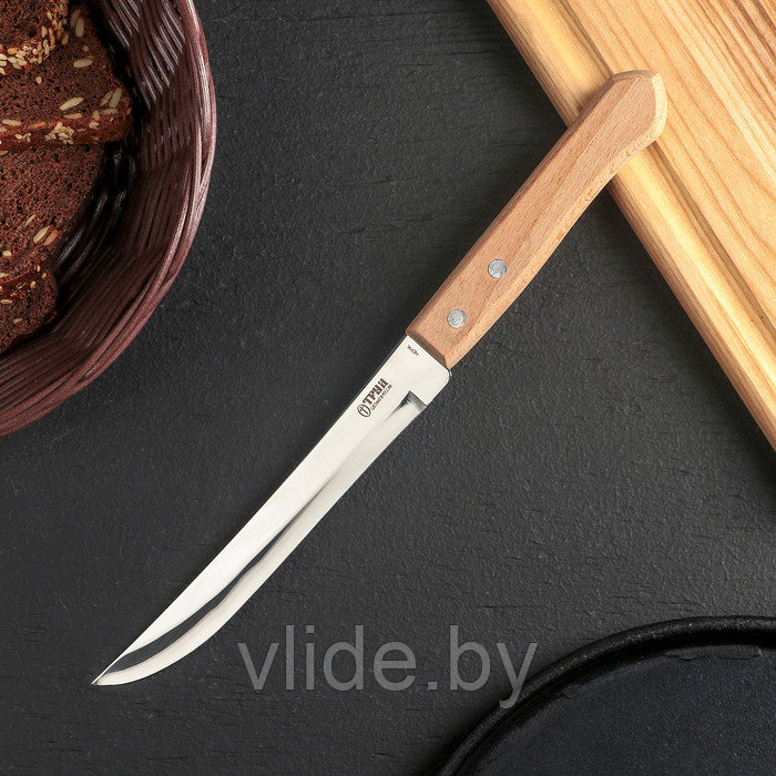 Нож кухонный «Универсал» поварской, лезвие 15 см, с деревянной ручкой - фото 1 - id-p141291838