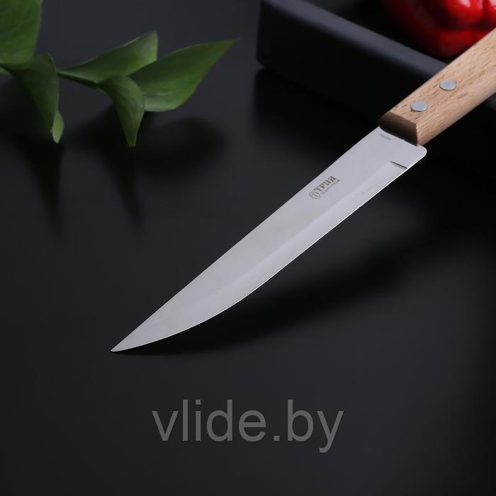 Нож кухонный «Универсал», поварской, лезвие 16,5 см, с деревянной ручкой - фото 2 - id-p141291839