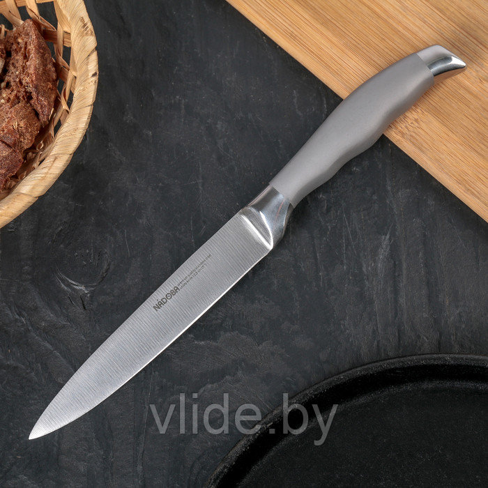 Нож кухонный NADOBA MARTA универсальный, лезвие 12,5 см, ручка из стали - фото 1 - id-p141291841