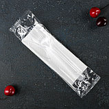 Набор приборов «Премиум», 4 в 1, вилка, ложка, нож, салфетка белая, цвет прозрачный, фото 3