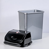 Контейнер для мусора 18 л "Камелия", цвет серебристый перламутр/чёрный, фото 3