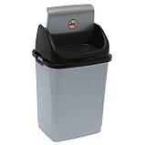 Контейнер для мусора 8 л "Камелия", цвет серебристый перламутр/чёрный, фото 2