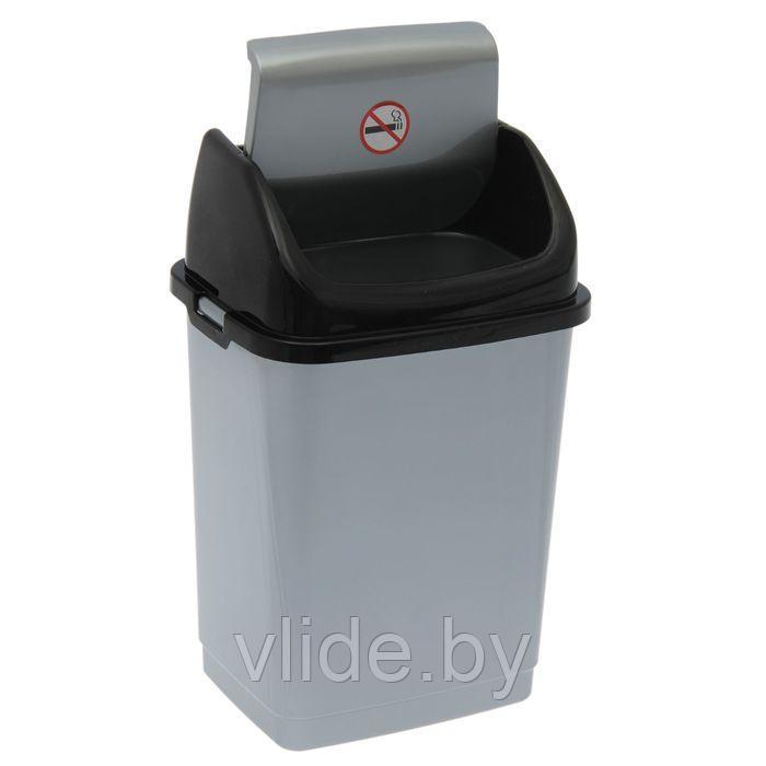 Контейнер для мусора 8 л "Камелия", цвет серебристый перламутр/чёрный - фото 6 - id-p141295927