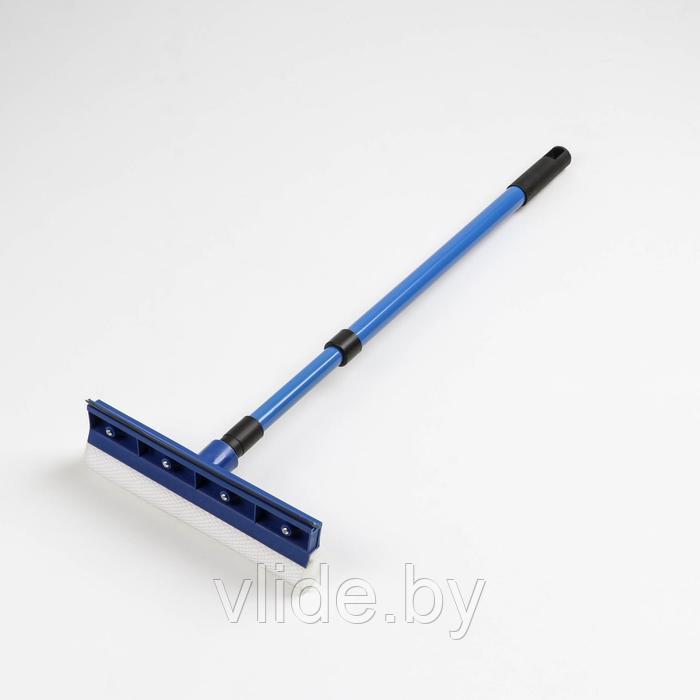 Окномойка с телескопической металлической окрашенной ручкой и сгоном, 20×49(75) см, поролон, цвет синий - фото 6 - id-p141295940