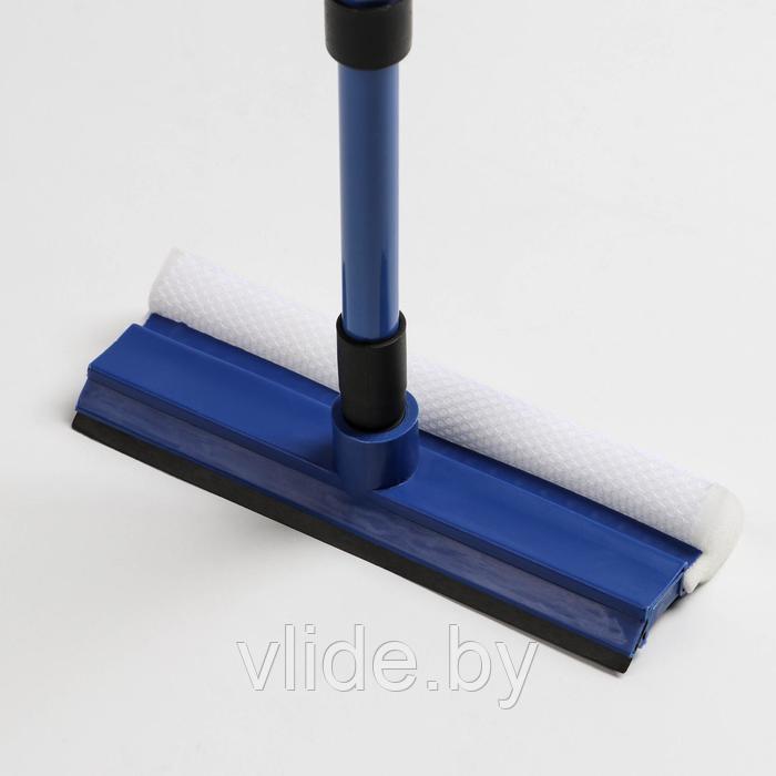 Окномойка с телескопической металлической окрашенной ручкой и сгоном, 20×49(75) см, поролон, цвет синий - фото 8 - id-p141295940
