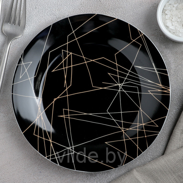Тарелка пирожковая «Кассиопея», d=19 см, цвет чёрный