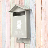 Ящик почтовый без замка (с петлёй), вертикальный, «Домик», серый, фото 3