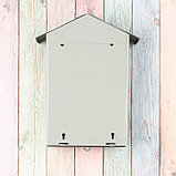 Ящик почтовый без замка (с петлёй), вертикальный, «Домик», серый, фото 5