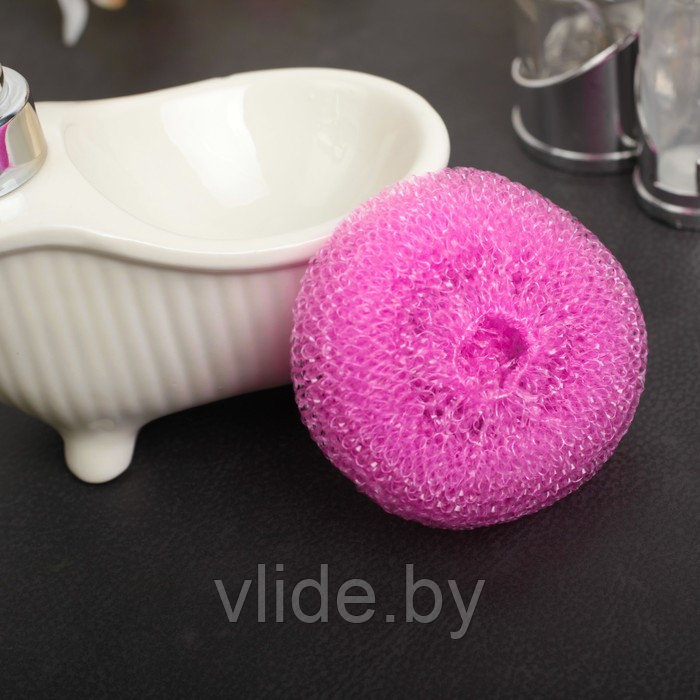 Набор пластиковых губок для мытья посуды «Бублик», 3 шт, цвет МИКС - фото 7 - id-p141295976