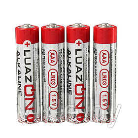 Батарейка алкалиновая LuazON, AAA, LR03, спайка, 4 шт 1647488